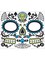 Adults Mens Day Of The Dead Face Temporary Tattoo Costume Accessory